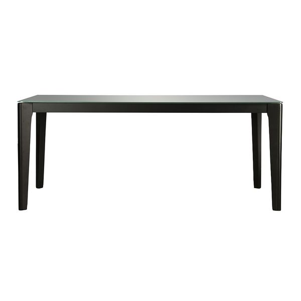 Mesa comedor nova, base madera y vidrio blanco tugocolombia