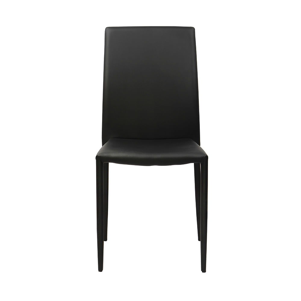 Silla De Comedor Piana Cuero Sintetico Negro - tugocolombia Silla De Comedor Piana Cuero Sintetico Negro - tugocolombia