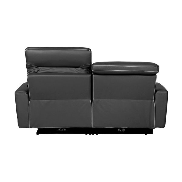 Sofa 2 Puestos Recli/Elect Sweden Cuero+Pvc Negro Cost/Gris