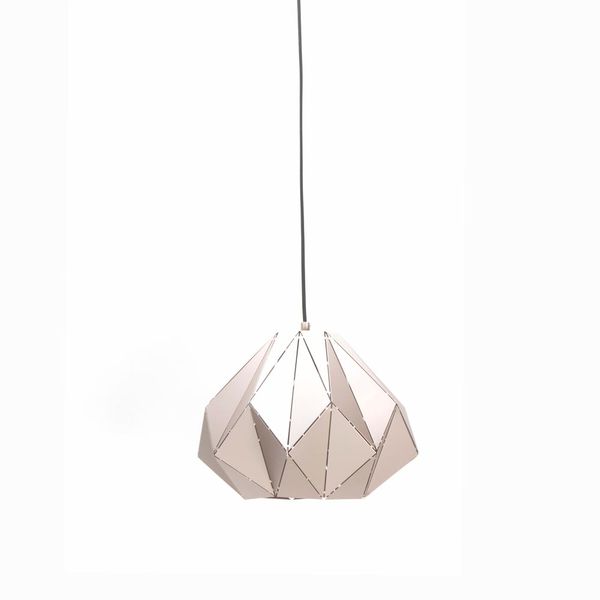 lampara de techo origami oval dorado