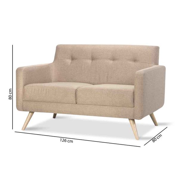 sofa 2 puestos dinamarca cafe beige para aplicar a la oferta 2x1 debes agregar dos unidades al carrito de compras