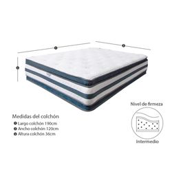 Colchon-Doble-Pillow-Semi-Doble-190-120-36Cm-Gris-Blanco