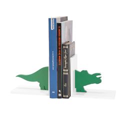 Apoya-Libros-Dinosaurio-32-10-15Cm-Blanco-Verde